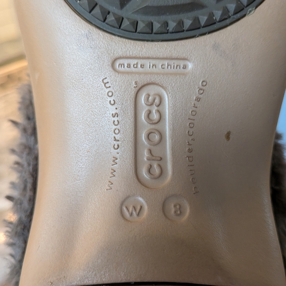 Crocs Gretel Faux Fur Clogs Size 8 - Picture 8 of 8